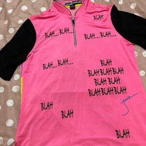 Jamie Sadock blah blah golf shirt medium pink